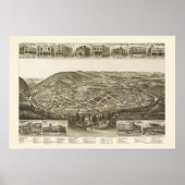 Harriman, TN Panoramic Map - 1892 Poster (Voorkant)