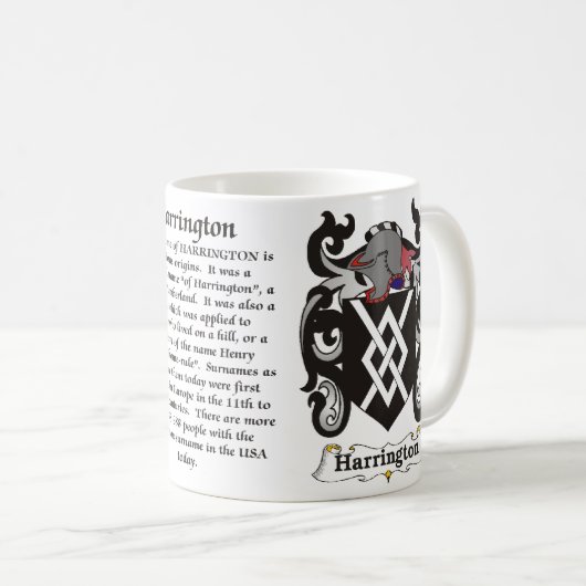 Harrington Family Coat of Arms mok (Voorkant rechts)