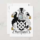 Harrington Family Crest Briefkaart (Voorkant / Achterkant)