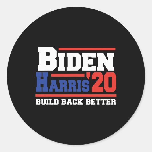 Harris 2020 - Bouw beter terug Ronde Sticker (Voorkant)