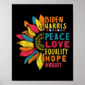 Harris 2020 Vrede Liefde Gelijkheid Hoop Diversite Poster (Voorkant)
