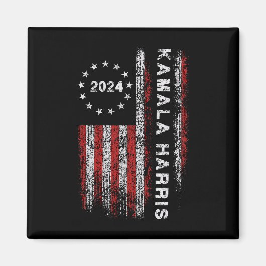 Harris 2024 Amerikaanse vlag Kamaka Supporter 1 Magneet (Voorkant)