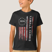 Harris 2024 Amerikaanse vlag Kamaka Supporter 1 T-shirt (Voorkant)