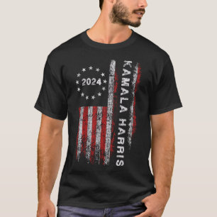 Harris 2024 Amerikaanse vlag Kamaka Supporter 1 T-shirt