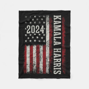 Harris 2024 Amerikaanse vlag Kamaka Supporter Fleece Deken