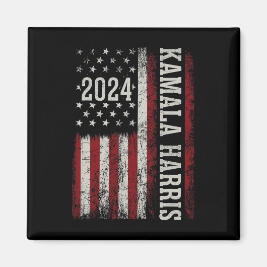 Harris 2024 Amerikaanse vlag Kamaka Supporter Magneet (Voorkant)