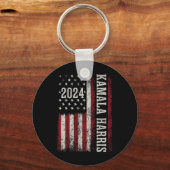 Harris 2024 Amerikaanse vlag Kamaka Supporter Sleutelhanger (Voorkant)