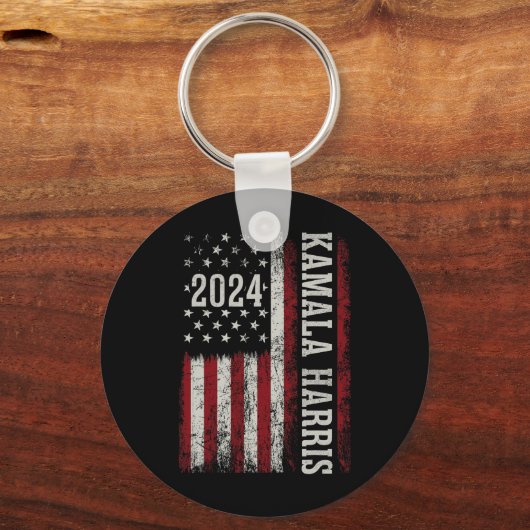 Harris 2024 Amerikaanse vlag Kamaka Supporter Sleutelhanger (Voorkant)