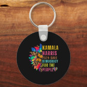 Harris 2024 Bewaar democratie voor het volk Sunflo Sleutelhanger (Voorkant)