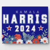 Harris 2024 Bloemen Verkiezing Tafelblad Teken Fotoplaat (Voorkant)