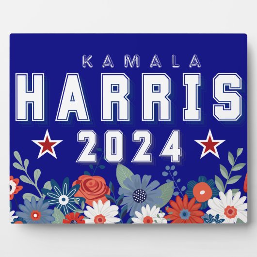 Harris 2024 Bloemen Verkiezing Tafelblad Teken Fotoplaat (Voorkant)