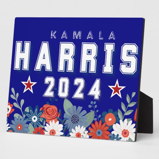 Harris 2024 Bloemen Verkiezing Tafelblad Teken Fotoplaat (Zijkant)