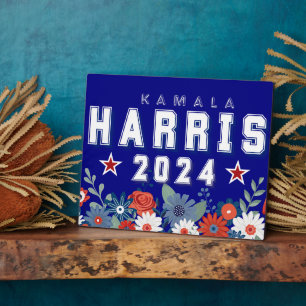 Harris 2024 Bloemen Verkiezing Tafelblad Teken Fotoplaat