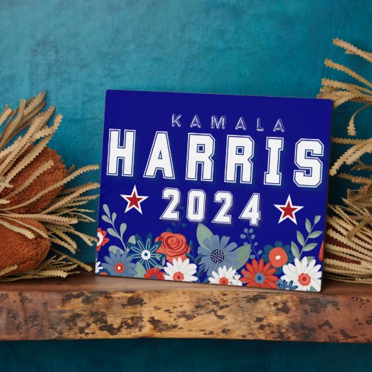 Harris 2024 Bloemen Verkiezing Tafelblad Teken Fotoplaat (Zijkant)
