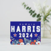  Harris 2024 Bloemenverkiezing Briefkaart (Staand voorkant)