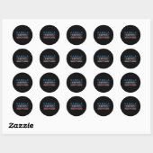 Harris 2024 Bold Retro Stripe Star Ronde Sticker (Vel)
