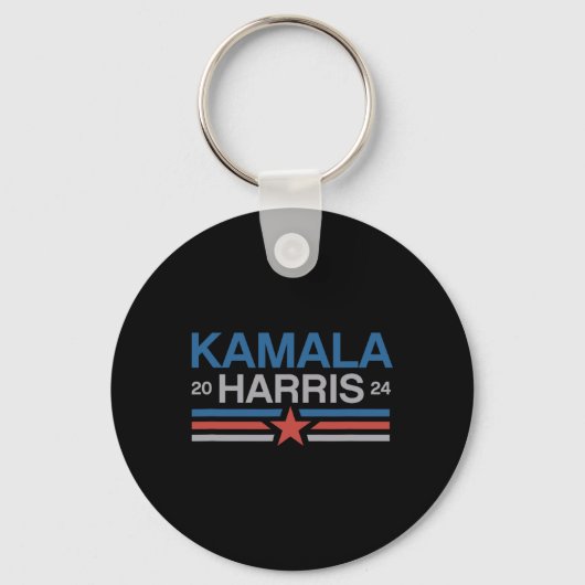 Harris 2024 Bold Retro Stripe Star Sleutelhanger (Voorkant)