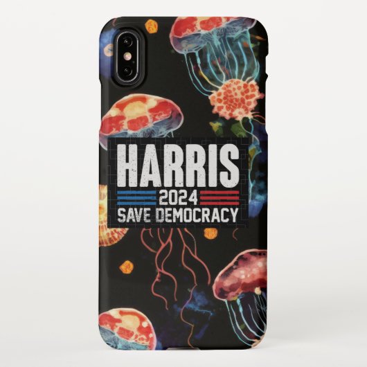 Harris 2024 Campagne Telefoonhoes met Jellyfish De iPhone Hoesje (Achterkant)
