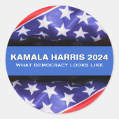 HARRIS 2024 Democratie Campagne Ronde Sticker (Voorkant)