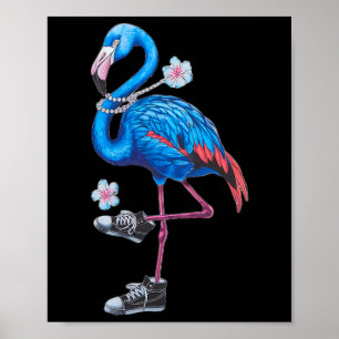 Harris 2024 Flamingo Trendy Retro Stijl met Sneak Poster