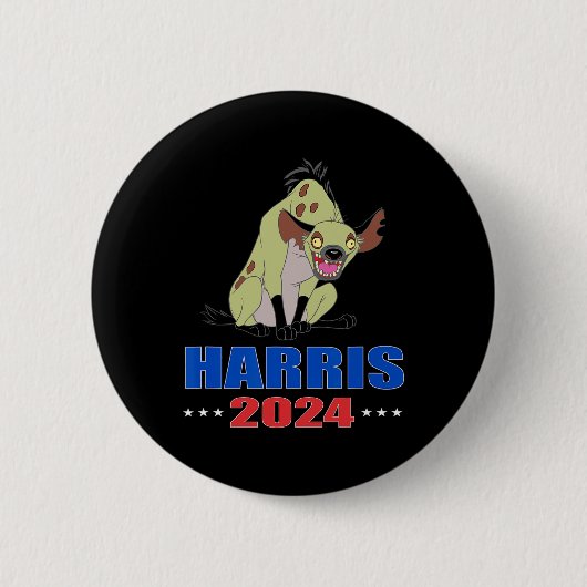 Harris 2024 Funny Hyena Ronde Button 5,7 Cm (Voorkant)