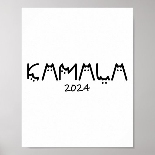 Harris 2024 Grappig Schattige Kinderloze Kattendam Poster (Voorkant)