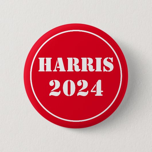 Harris 2024 Helder Blauw & Wit Ronde Button 5,7 Cm (Voorkant)