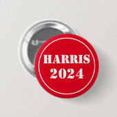 Harris 2024 Helder Blauw & Wit Ronde Button 5,7 Cm (Voorkant /achterkant)