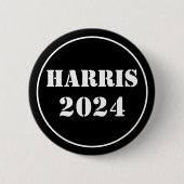 Harris 2024 Helder Blauw & Wit Ronde Button 5,7 Cm (Voorkant)