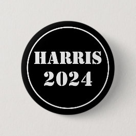 Harris 2024 Helder Blauw & Wit Ronde Button 5,7 Cm
