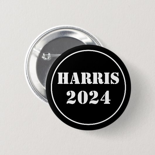 Harris 2024 Helder Blauw & Wit Ronde Button 5,7 Cm (Voorkant /achterkant)