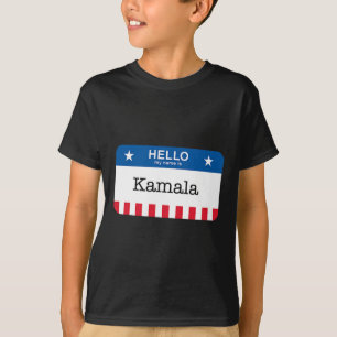 Harris 2024 Last Minute Kostuum kamala Naam Tag T-shirt