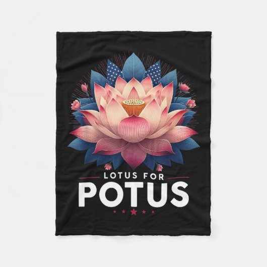 Harris 2024 Lotus voor Potus Trending President Fleece Deken (Voorkant)