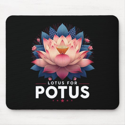 Harris 2024 Lotus voor Potus Trending President Muismat (Voorkant)