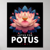 Harris 2024 Lotus voor Potus Trending President Poster (Voorkant)