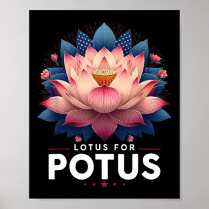 Harris 2024 Lotus voor Potus Trending President Poster