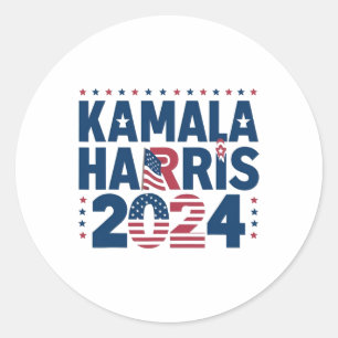 Harris 2024 Politieke Patriottische Verklaring Dem Ronde Sticker