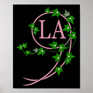Harris 2024 President Comma La Ivy Pink and Green Poster