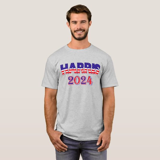 Harris 2024 President Democraat VS Vlag LT Unisex T-shirt (Voorkant volledig)
