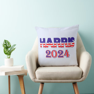 Harris 2024 President Democraat VS Vlag tekst Kussen