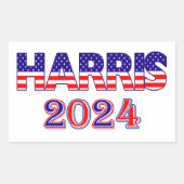Harris 2024 President Democraat VS Vlag tekst Rechthoekige Sticker (Voorkant)