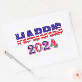 Harris 2024 President Democraat VS Vlag tekst Rechthoekige Sticker (Envelop)