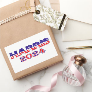 Harris 2024 President Democraat VS Vlag tekst Rechthoekige Sticker