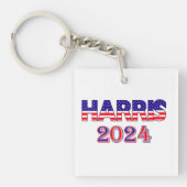 Harris 2024 President Democraat VS Vlag tekst Sleutelhanger (voorkant)