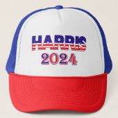 Harris 2024 President Democraat VS Vlag tekst Trucker Pet (Voorkant)