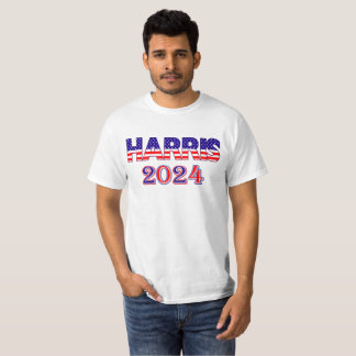 Harris 2024 President Democraat VS Vlag Tekstwaard T-shirt