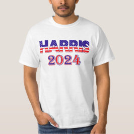 Harris 2024 President Democraat VS Vlag Tekstwaard T-shirt