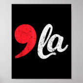 Harris 2024 President Distressed Comma La Funny Poster (Voorkant)