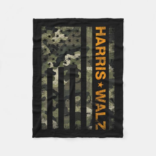 Harris 2024 President USA Camouflage Dudes Walz Wa Fleece Deken (Voorkant)