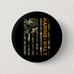 Harris 2024 President USA Camouflage Dudes Walz Wa Ronde Button 5,7 Cm